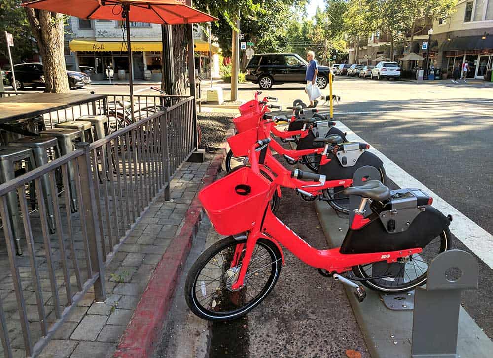 Jump Bikes hub in Downtown Sacramento