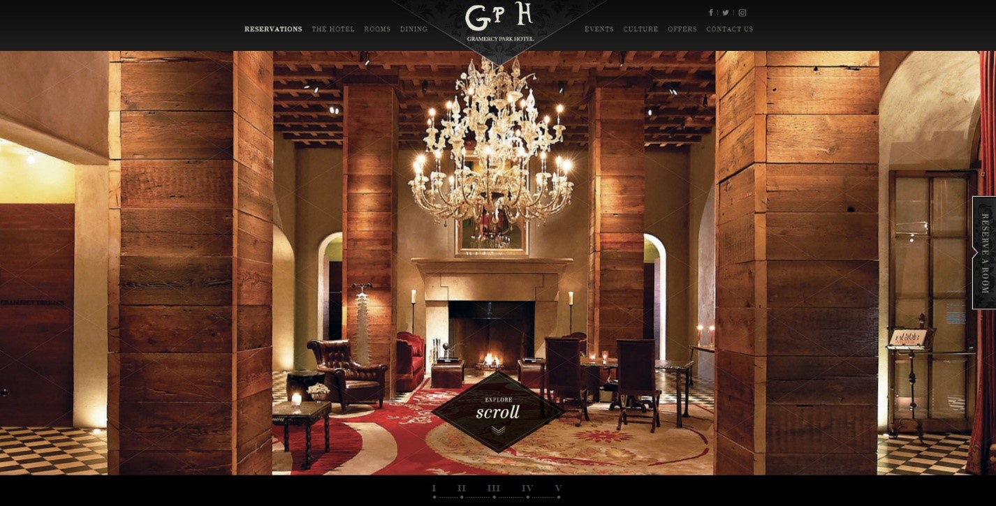 Example Web Design - Use of Dark Background and Less Content to Show Luxury