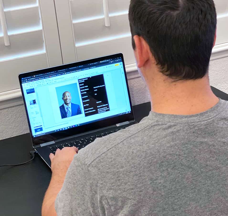 Man Reviewing Personas for Marketing