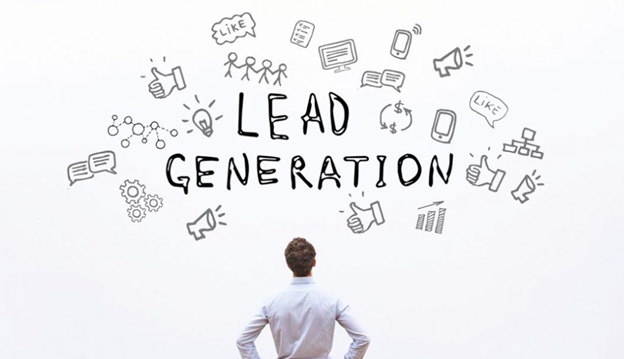 Man standing and looking at Lead Generation written on wall